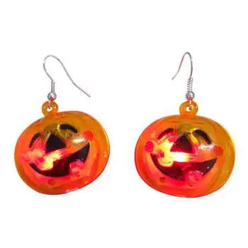 Halloween flashing LED pumpkin earring/light up led earring