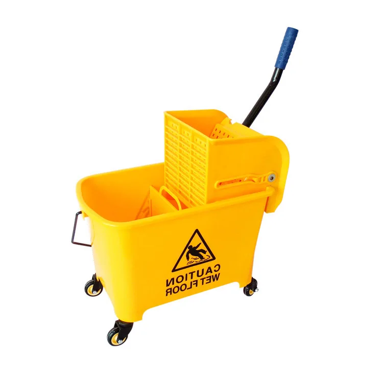 5.28 Gallon Mop Bucket with Wringer Combo Commercial Home Cleaning Cart,20L Cleaning Water Cart 4 Wheel Home/Hotel Yellow Yellow 