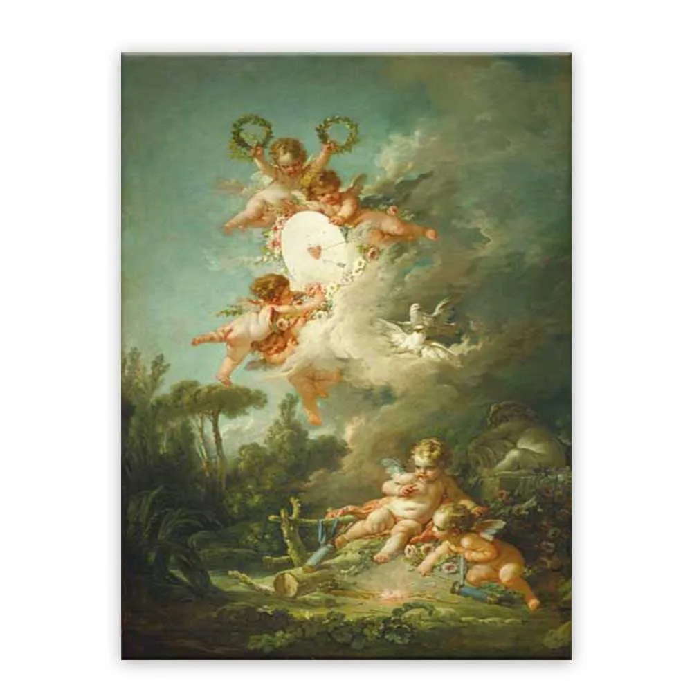 Canvas Portrait of Baby Angels - Elegant Indoor Wall Decor for