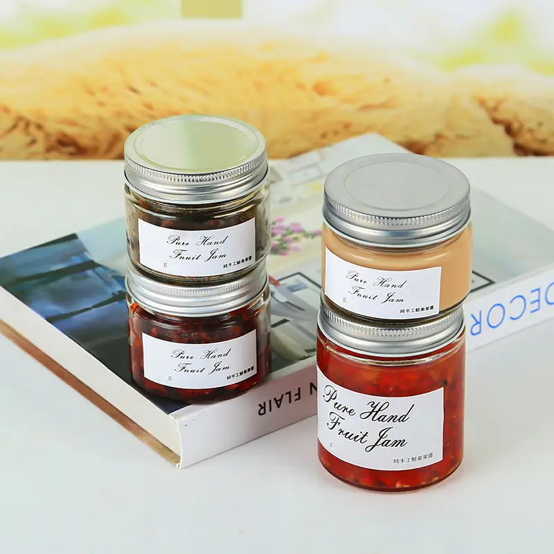 Screw Cap Aluminum 500g-1000g Glass Jar for Wine Honey Jam Flower Dried Fruit Candy Box Packing