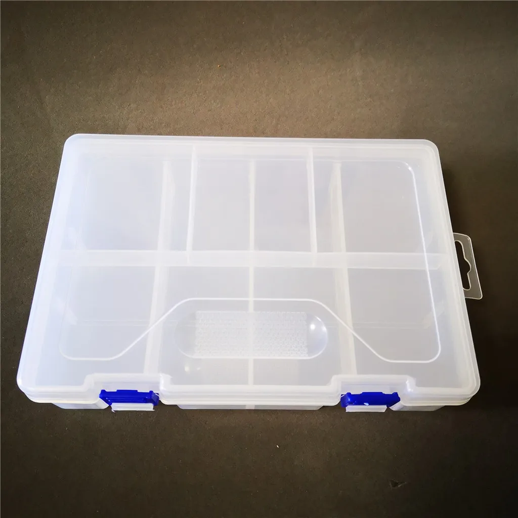 Double Layer 8 Detachable Compartments PP Plastic Storage Box Rectangle Shape