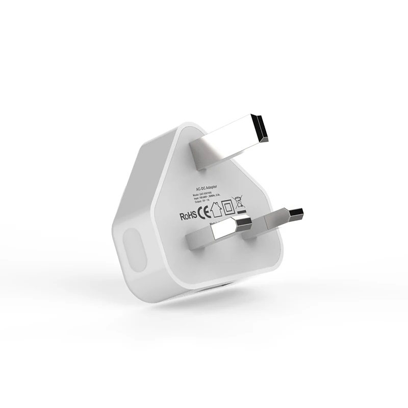 
 5V 1A Великобритании стандартный умный телефон зарядное устройство USB Европейским сертификатом соответствия Великобритании HK универсальный портативный классический дизайн настенного зарядного устройства  