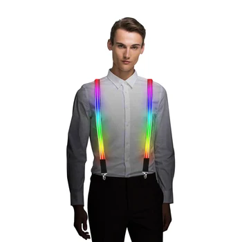 Party Supplier Double Fiber LED Lighted Suspender Belt
