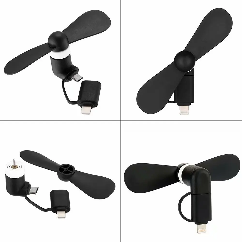 Portable 2 in 1 Mini Cooling USB Fans for Android Phone Cooling Fan for iPhone X XS XR 9 10 11 12 Pro Max