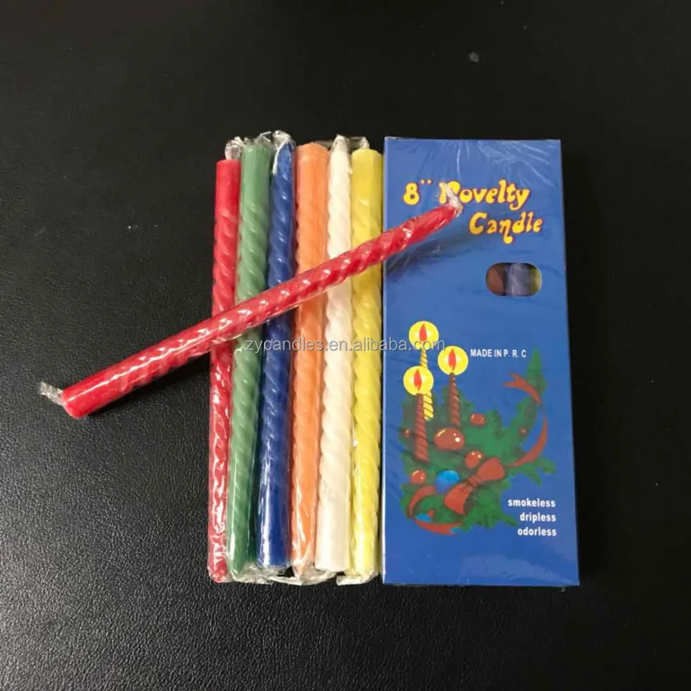 8 'インチノベルティキャンドルマルチカラー休日使用スパイラル