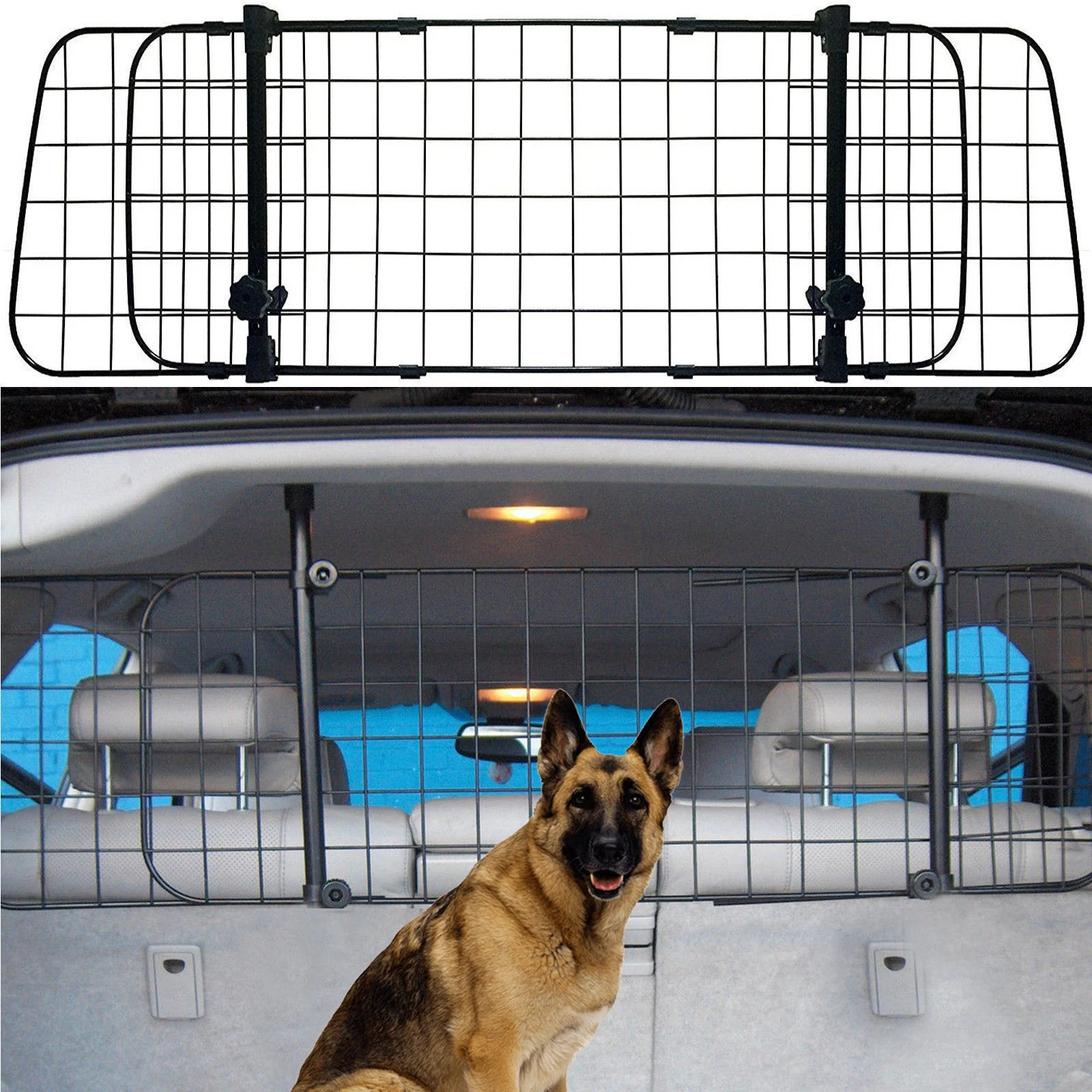 Adjustable Universal Car Headrest Guard Grill Safety Barrier for Pet Dogs  on Vehicle Back Seat Pet Carriers Travel Product