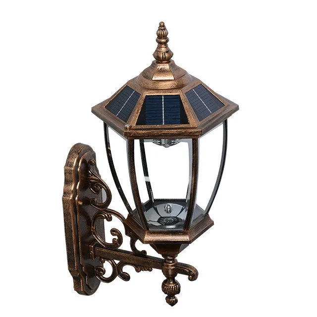 ALLTOP, классический стиль, алюминиевый стеклянный наружный Ip65 3 Вт, солнечный светодио дный настенный светильник