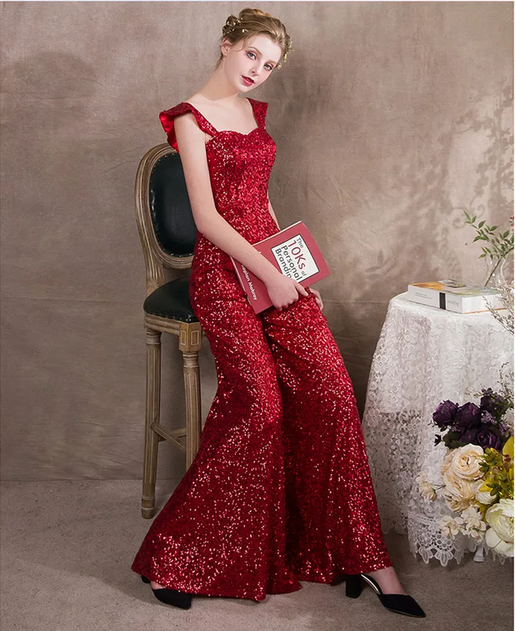 Hotsell Red Beaded Jumpsuit Lace Pants Black Tops Evening Prom Pants Dress  Satin Evening Prom Dress 2023 Jumpsuits Dresses