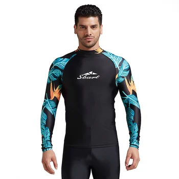 Sbart Men Compression Shirt Long Sleeve Swim Surf Shirt Sublimation ...