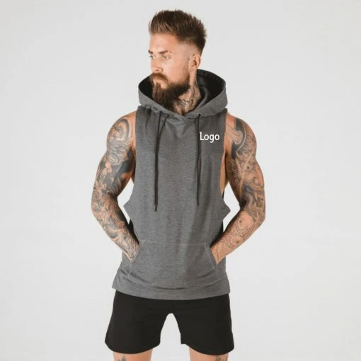 gym sleeveless moletom com capuz mens