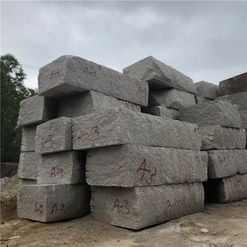 Own Quarry G603 Light Grey Granite Raw Stone Block On Stock Rough