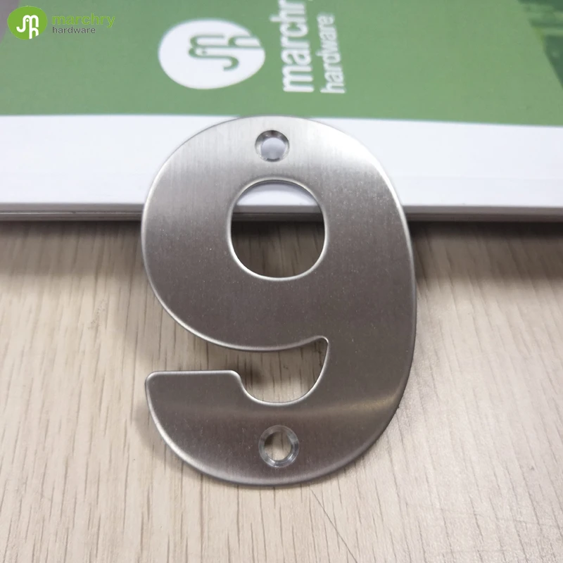 Фигурка 9, матовый полированный винтовой фиксатор, дверной номер пластины из нержавеющей стали