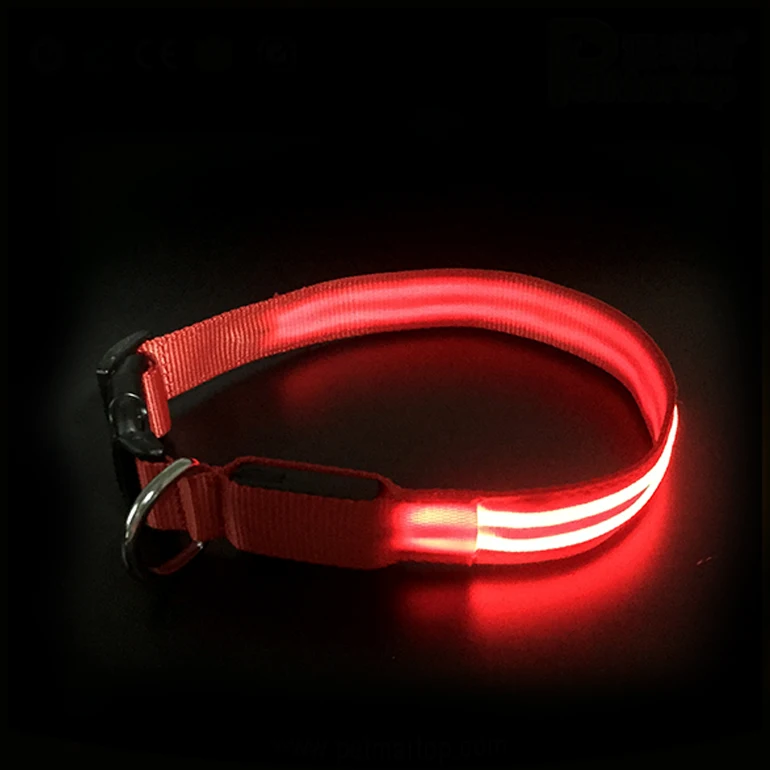 2019 уникальный дизайн водонепроницаемый перезаряжаемый ошейник светодиодный мигающий ошейник для собак
