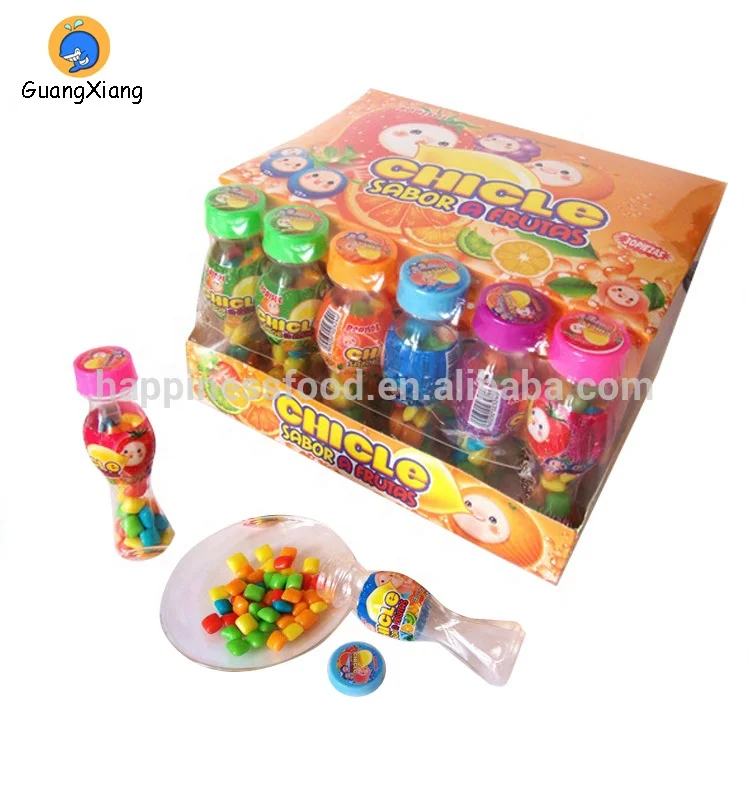 Chicle в бутылках с фруктовым вкусом, мини-пузырьковая жевательная резинка