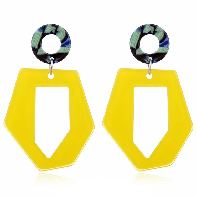 yellow geometric earrings