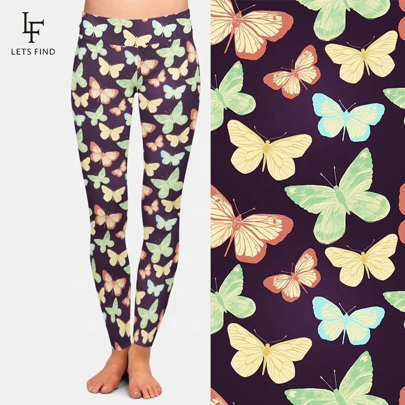 High Waist Leggings Custom Butterfly 