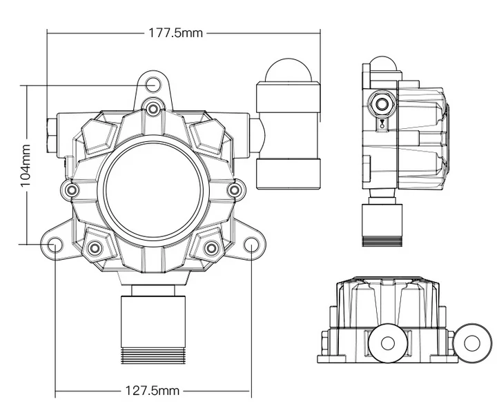 
K-G60 новый онлайн-монитор Газа Определитель утечки газа CH4 H2S O2 CO CO2 NH3 SO2 VOC C2H4 
