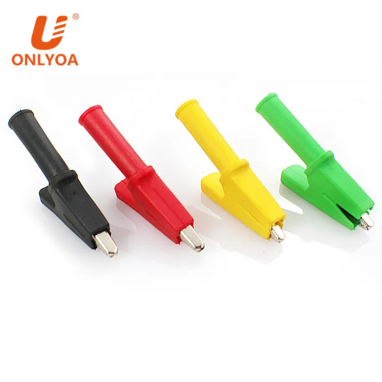 Cleqee-2 P2003 5 Color Safety Crocodile Clip Test Clips 32A 1000V Plastic Alligator Clip Suitable for 4mm Shrouded Banana Plug