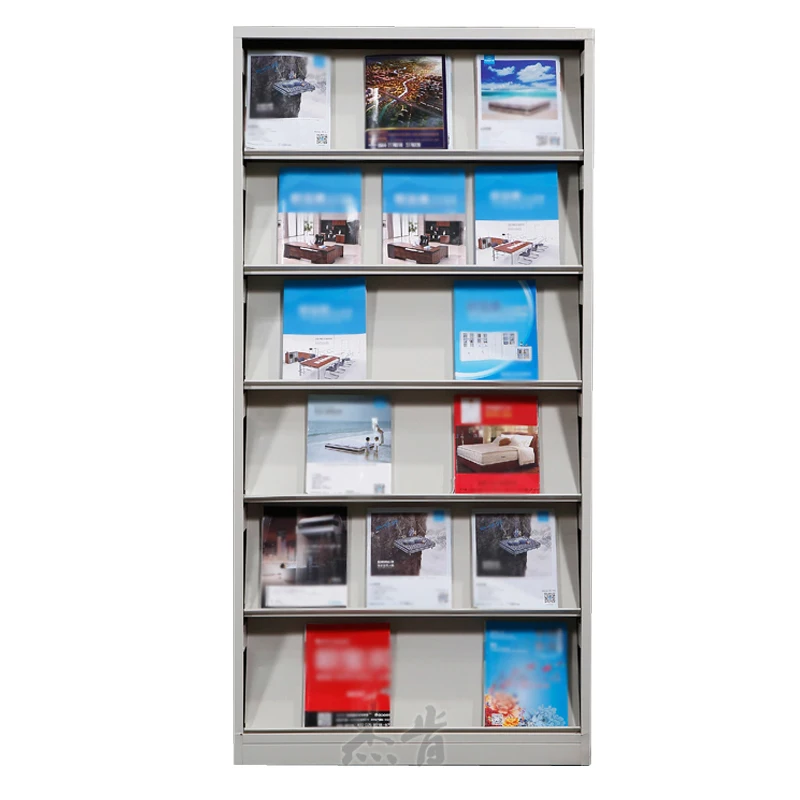 A4 Steel File Cabinet Office Bookshelf Iron Bookstore Magazine Periodical Shelf  Library Newspaper Rack Display Stand