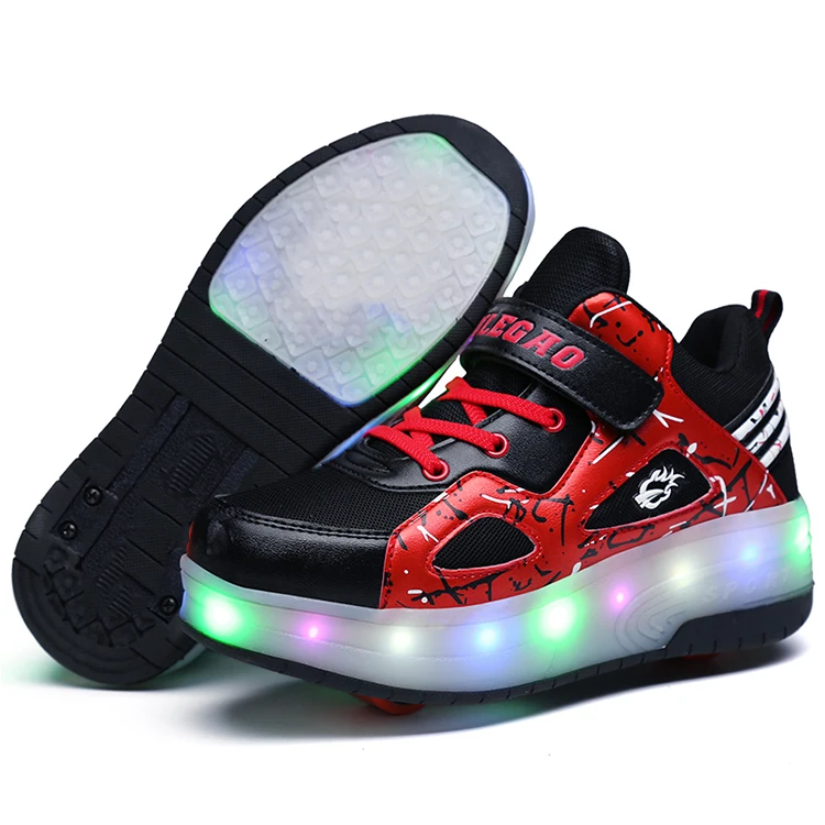 Детская обувь для роликовых коньков с двойными колесами, спортивные кроссовки