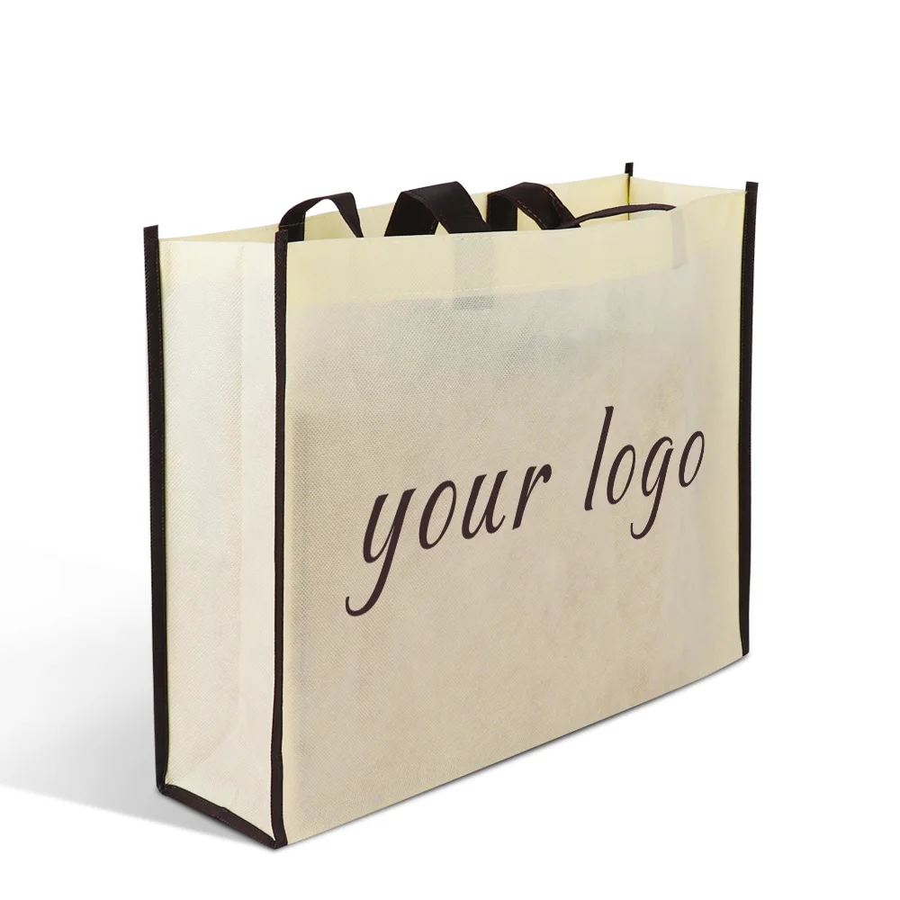 Reusable 100g Luxury pp Non Woven Fabric Tote Shopping Carry Bag for Grocery