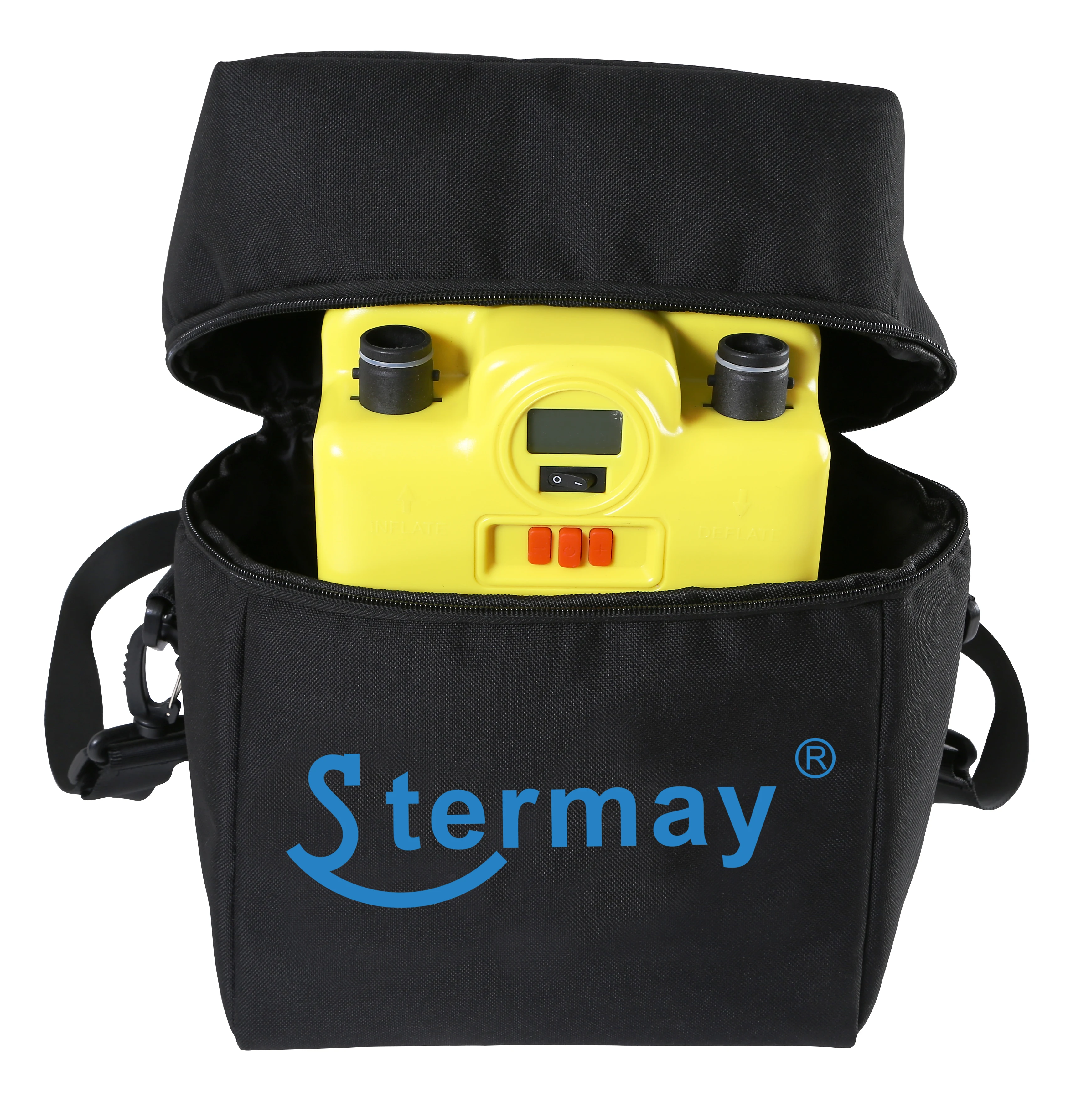 12V DC Bomba Aire el/éctrica inflador con 6 boquillas reemplazables Adaptadores Accesorios para Sup Botes inflables AIRPUMP 20PSI Sup Bomba de Aire El/éctrica Tablero de paletas