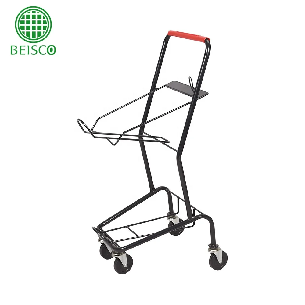 Double Basket Easy Shopping Platform Push Cart Trolley For Supermarket Buy Push Cart Shopping Trolley Smart Cart Hoppa Shopping Trolley Product On Alibaba Com