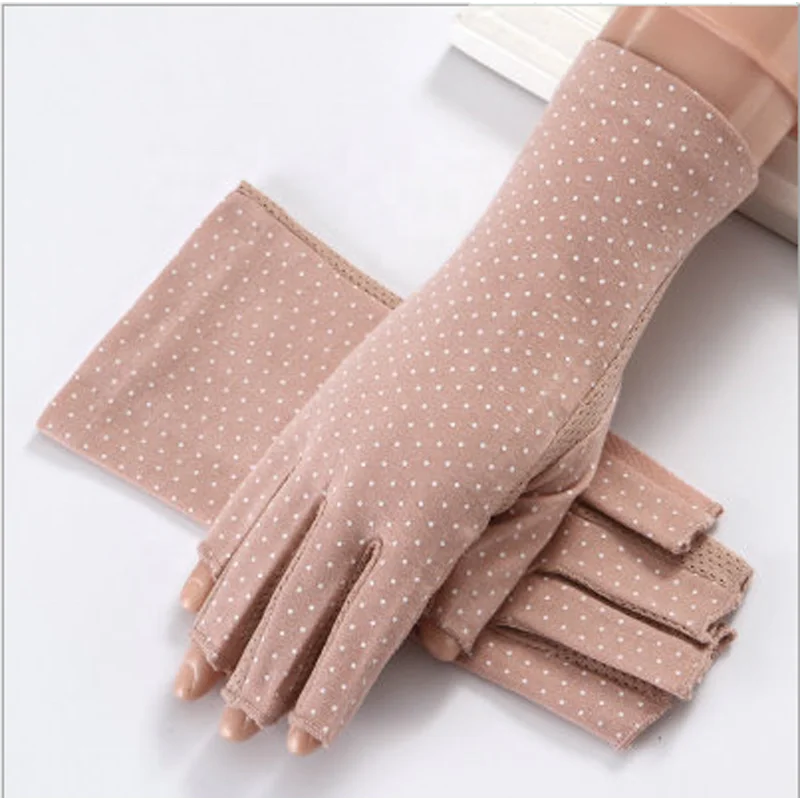 meiyuan Fashion Women Summer Sun Protection Touch Screen Elastic Lace Gloves Driving Full Finger Gloves 
