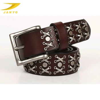 Chinese Supplier Wholesale Custom Stylish Studded Genuine Leather Belt for Men