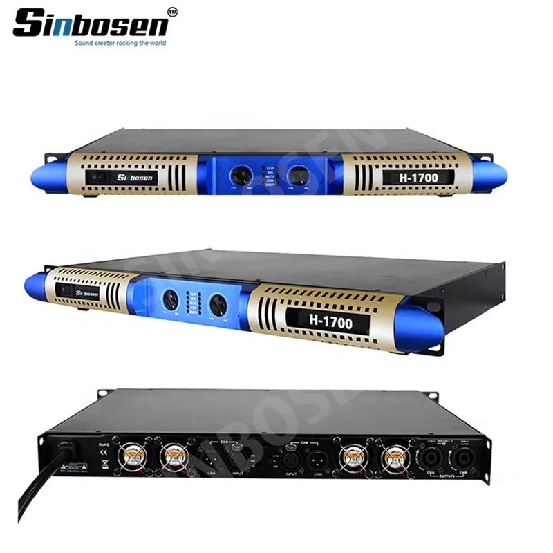 Sinbosen 1U 2 Channel Professional Stable 3600 Watt Sound Equipment Amplifiers Speaker H-1700 High Digital Power Amplifier