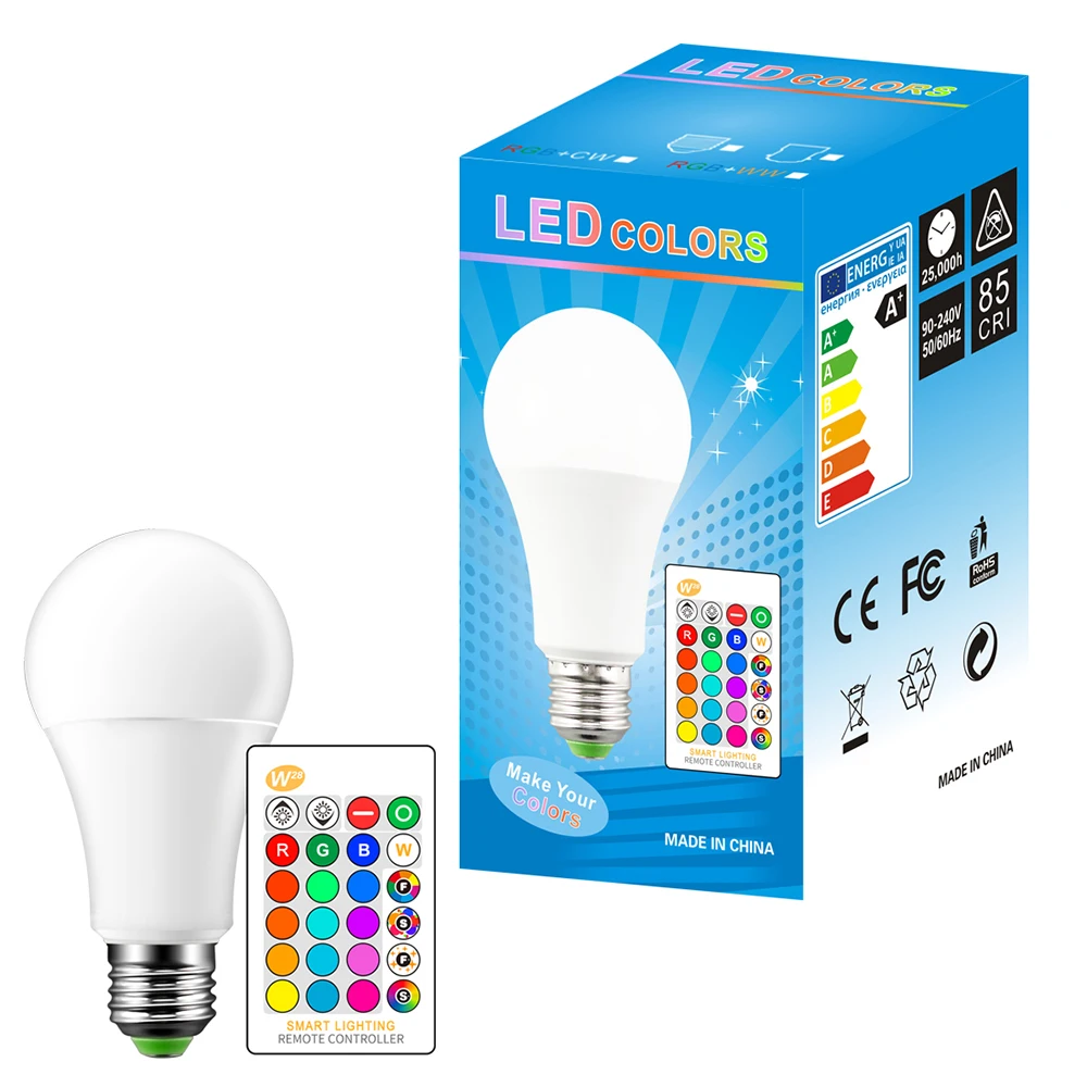 wijsheid Overgang Oost Timor 5/10/15w Rgbw Spotlight + Ir Remote Control E27 Led 16 Color Changing Rgb  Magic Light Bulb Lamp - Buy 5/10/15w 85-265v,Spotlight + Ir Remote Control,E27  Led 16 Color Changing Rgb Magic Light