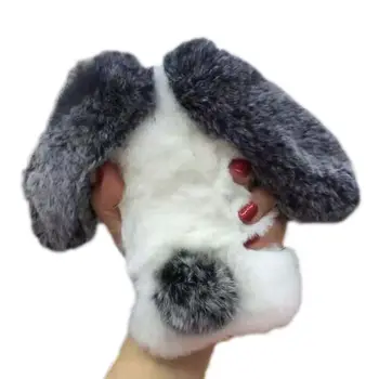 Bling Diamond Bunny Rabbit Fur Plush Fuzzy Fluffy Phone Case for iPhone XS X 8 7 6 6s Plus