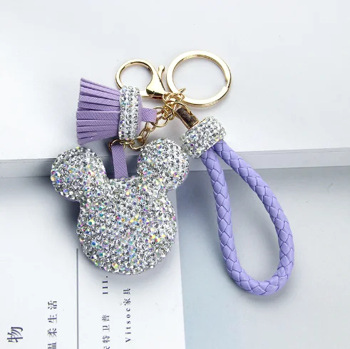 Брелок для ключей в виде Микки Мауса, со стразами