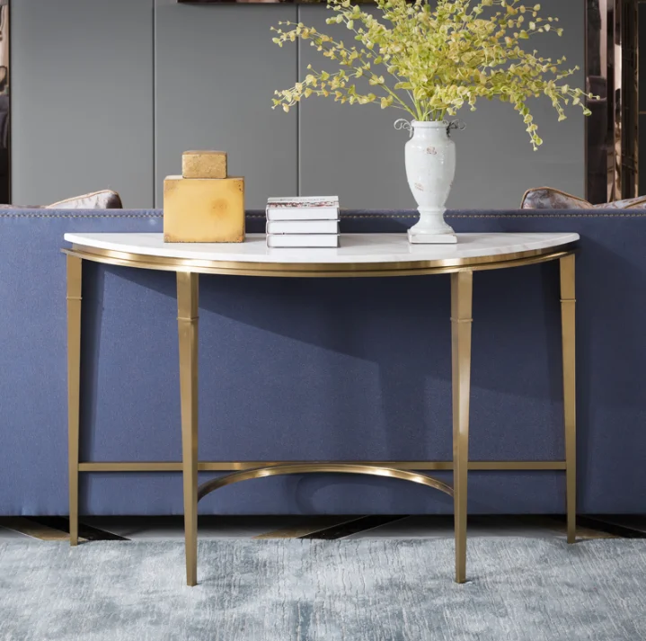 gold demilune table