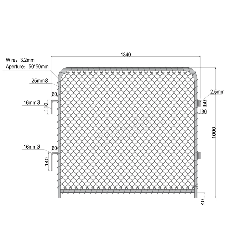 Used Chain link temporary fence