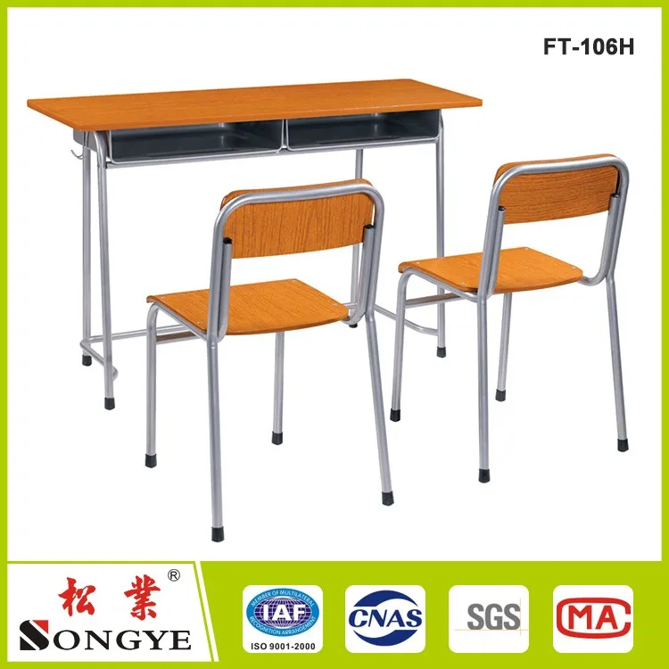 Прочный складной студенческий стол и стул школьный с двумя