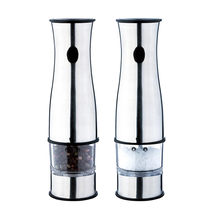 High Quality Kitchen stainless steel electronic chargeable dry spice sea salt and pepper mill grinder