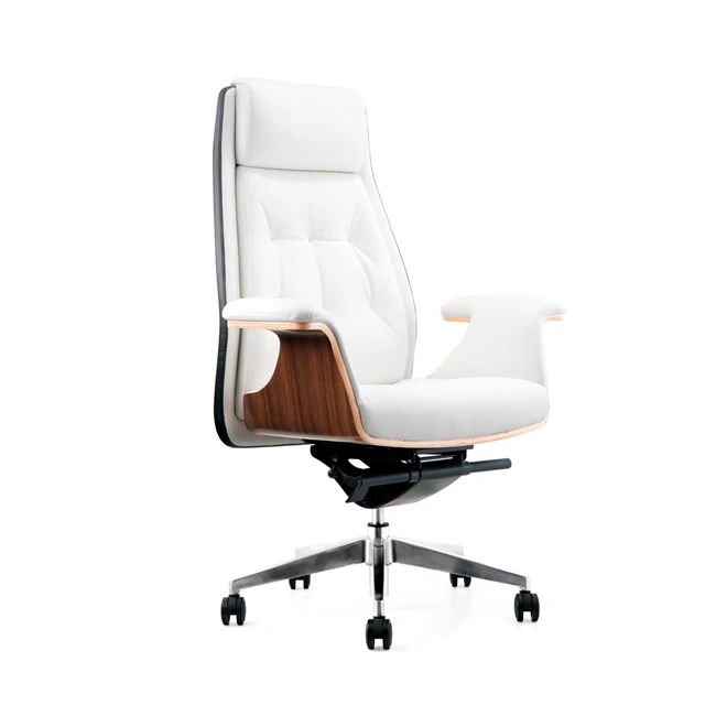 Elegant Warm White Leather Office Chair High Back Executive Wooden Armrest Office Chair Hy Jy302a View White Leather Office Chair Hongye Shengda Product Details From Guangdong Hongye Shengda Furniture Co Ltd On Alibaba Com