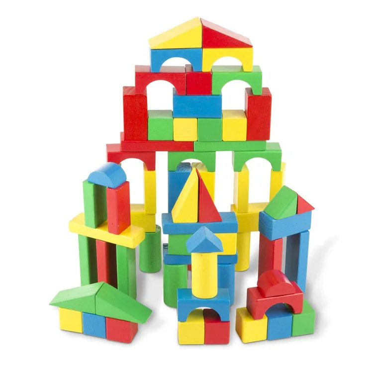 New Kid Wooden Building Blocks Geometric Assembling Toys Intellectual Education 