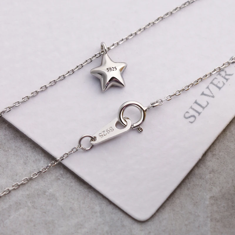 Sparkling Blue Star Necklace Stylish Sterling Silver