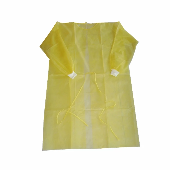 
Disposable PP/SMS/PP+PE Non-woven Doctor Gown With Elastic/Knit Cuff 
