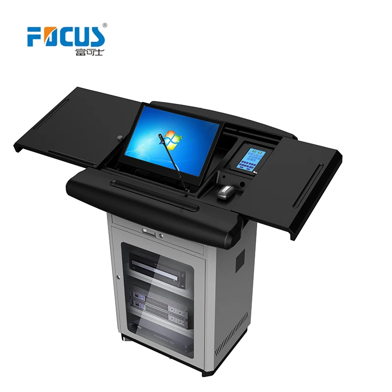 Focus S700 Digital Interactive Podium with Audio Power Amplifier Speaker Smart Lectern Teaching Rostrum with Monitor