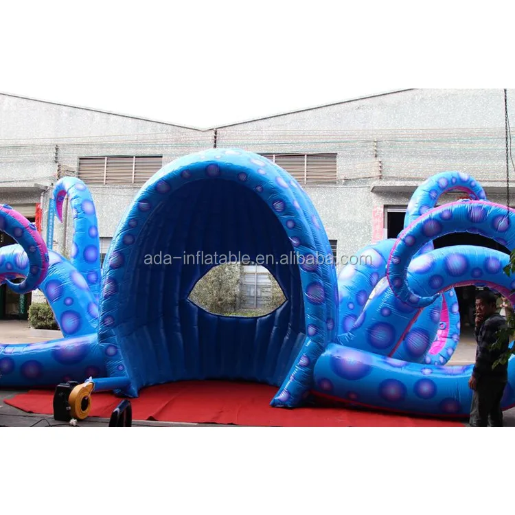 Огромная надувная камера для океан, длина 16 м, надувная светодиодная подсветка, осьминог, стенд для продажи ST1421