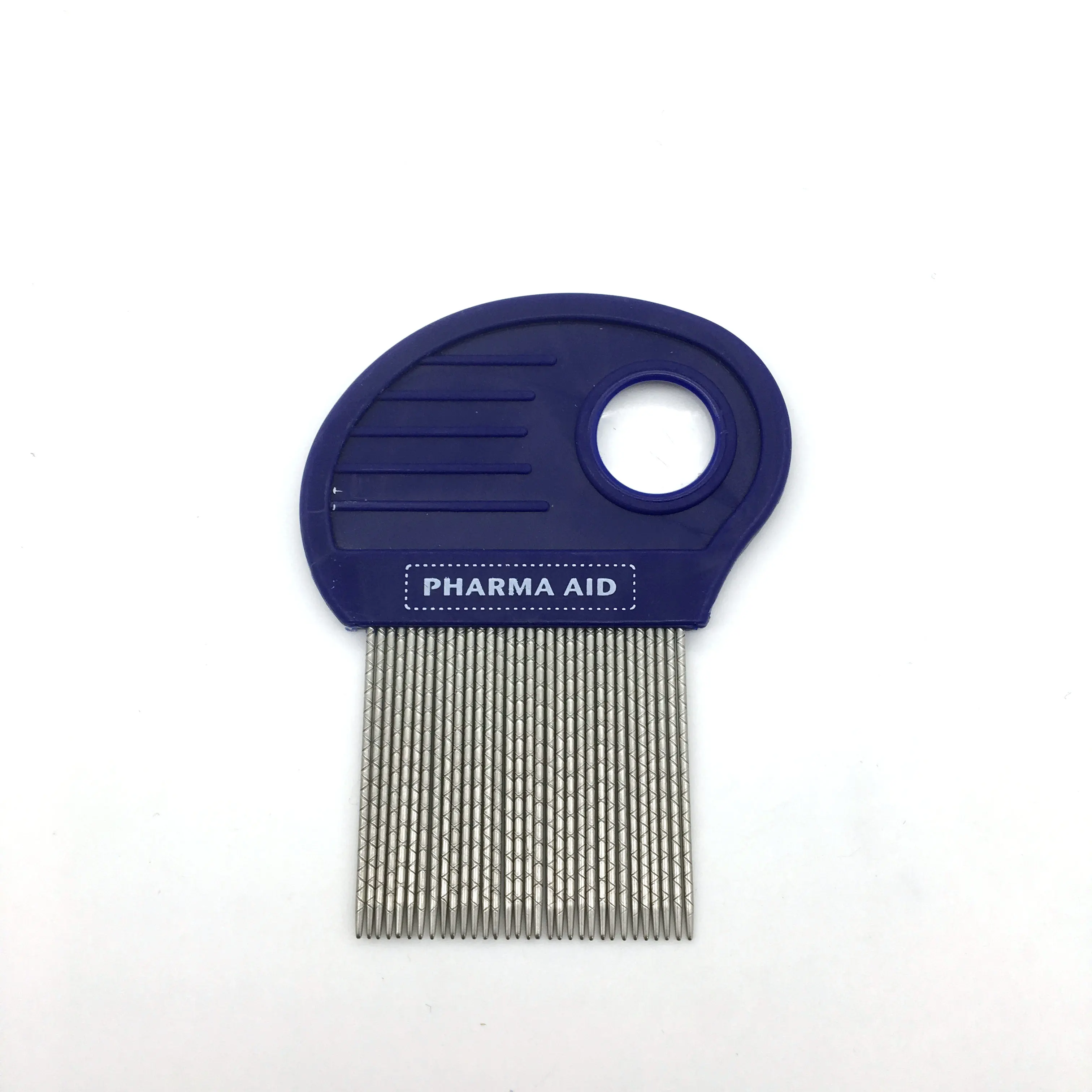 Пластиковая ручка с двойными канавками, шпильки из нержавеющей стали, гребень для удаления блох со вшей и насекомых с лупой