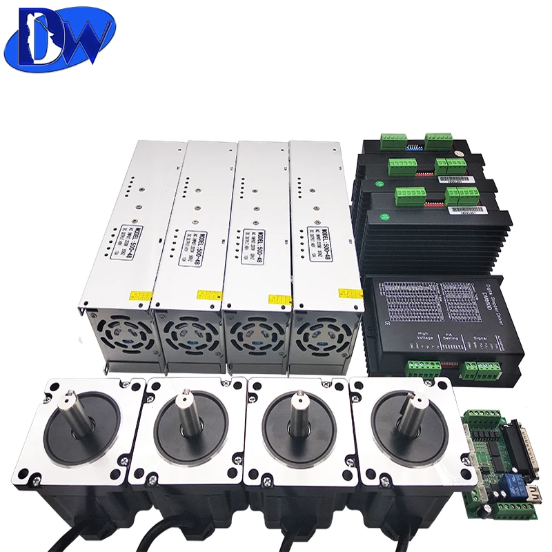 Good Quality 4 Axis Cnc Kit Nema 34 Stepper Motor and Stepper Driver 4 Axis Breakout Board Power Supply