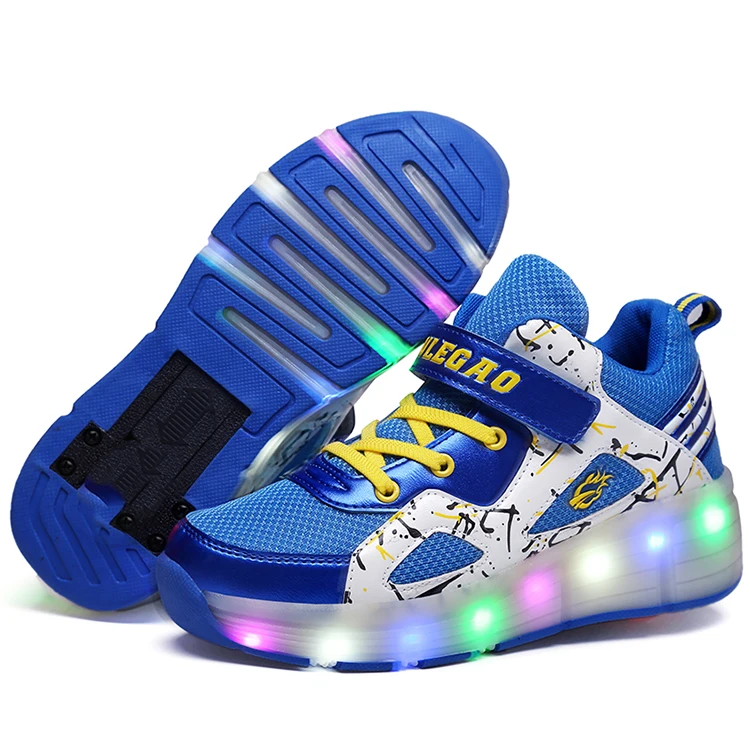 Детская обувь для роликовых коньков с двойными колесами, спортивные кроссовки