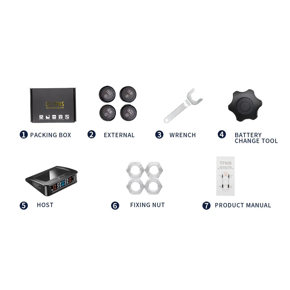 Новые популярные беспроводной солнечной энергии светодиодный цифровой сенсор Внешний TPMS