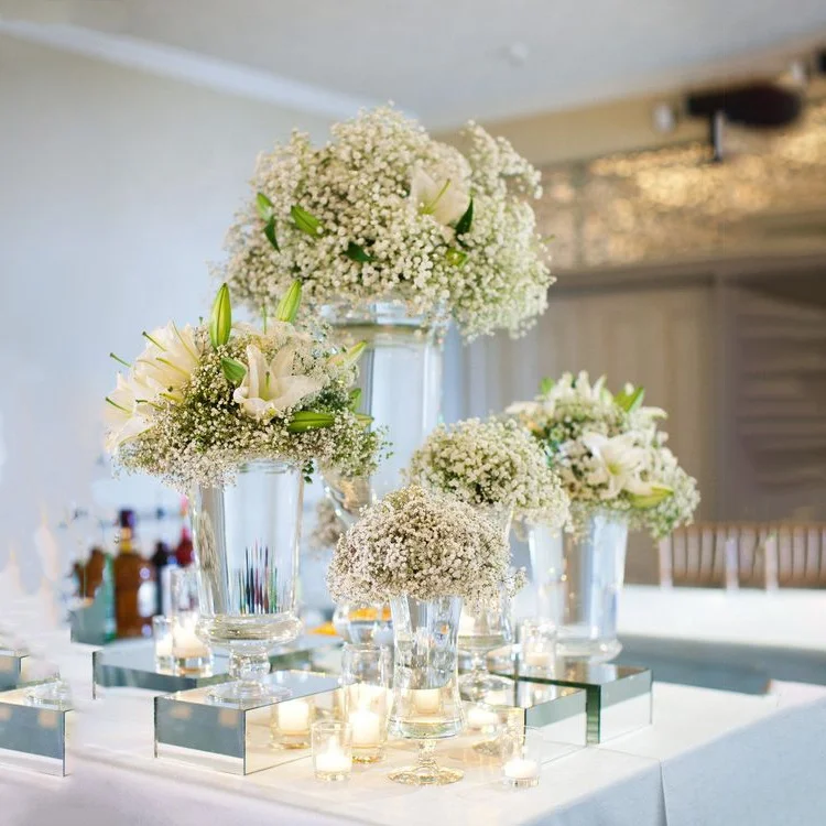 center table baby breath flowers artificial