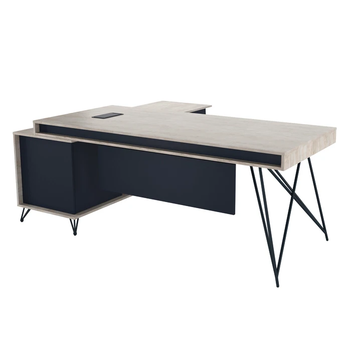 Stainless Steel Table Leg L Shaped Melamine Office Desk Executive Desk Modern Executive Desk Office 