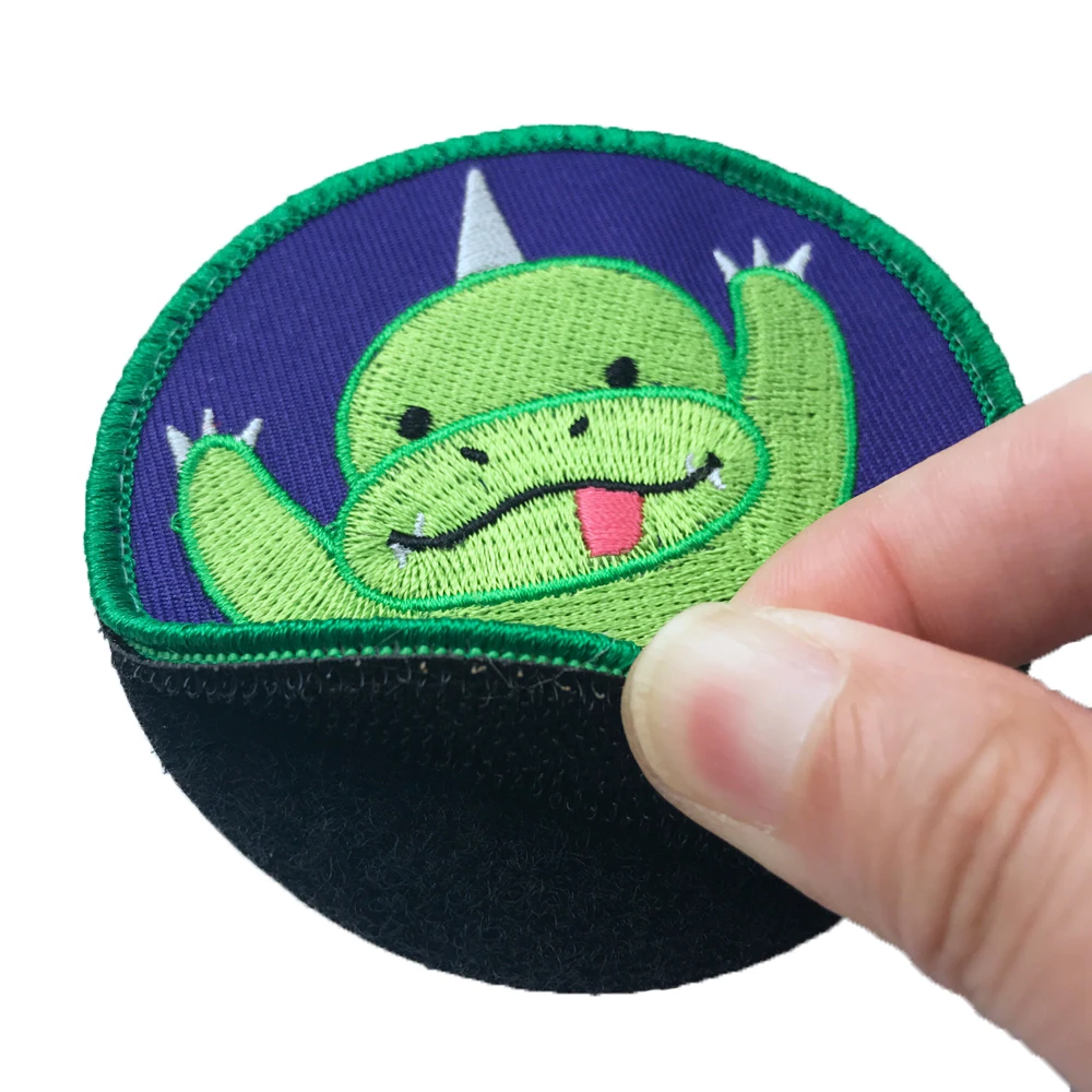 customized embroidery patch hoop and look on backing